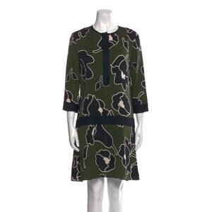Donated Diane von Furstenberg Silk Drop Waist Dress, 10, green floral